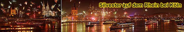 Silvesterschiff bei Kln auf dem Rhein 2025 2026 mit Silvesterparty gegenber vom Klner Dom, Rheinschifffahrt in NRW