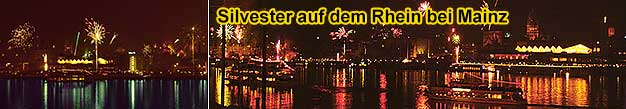 Silvesterschiff bei Mainz auf dem Rhein 2025 2026 mit Abfahrten in Assmannshausen, Rdesheim und Bingen entlang Wiesbaden-Biebrich