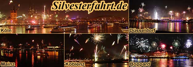 Silvesterfahrt.de Silvester auf dem Rhein bei Dsseldorf, Kln, Koblenz, Mainz und Boppard