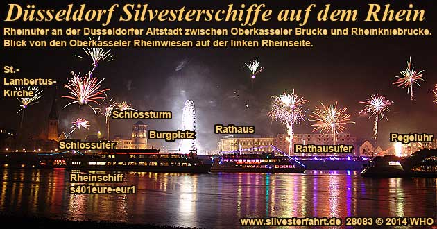 Dsseldorf  Silvester auf dem Rhein